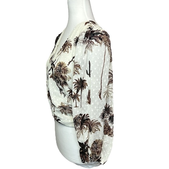 Joie Desert Palm Tree Surplice Wrap Blouse - Picture 2 of 6